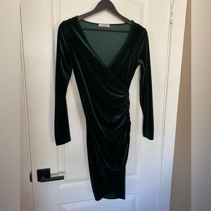 Dark green velvet dress
